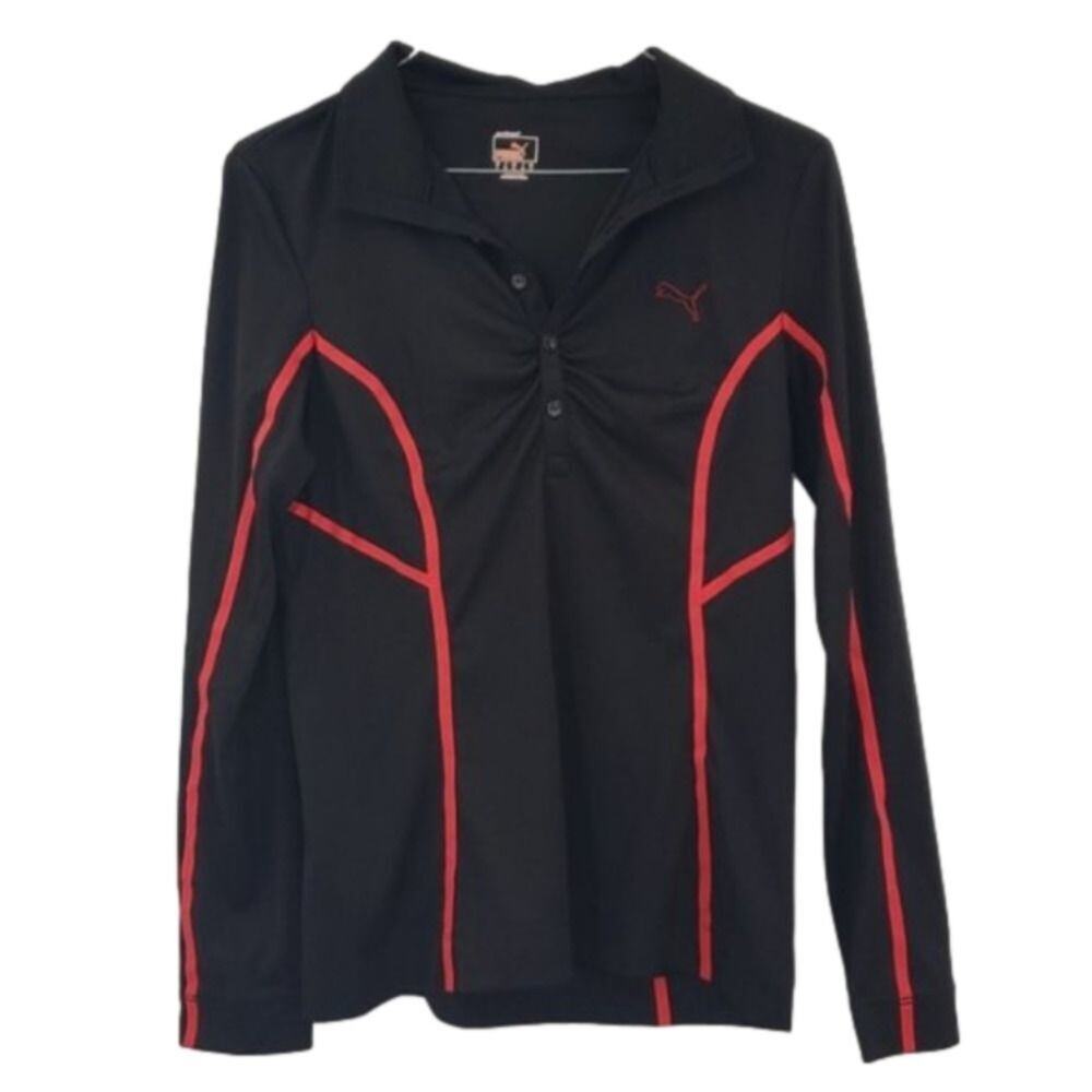 Puma Cobra Golf Black and Red Long Sleeve Shirt - Women's Small